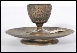 An unusual believed Turkish goblet on tray - tazza