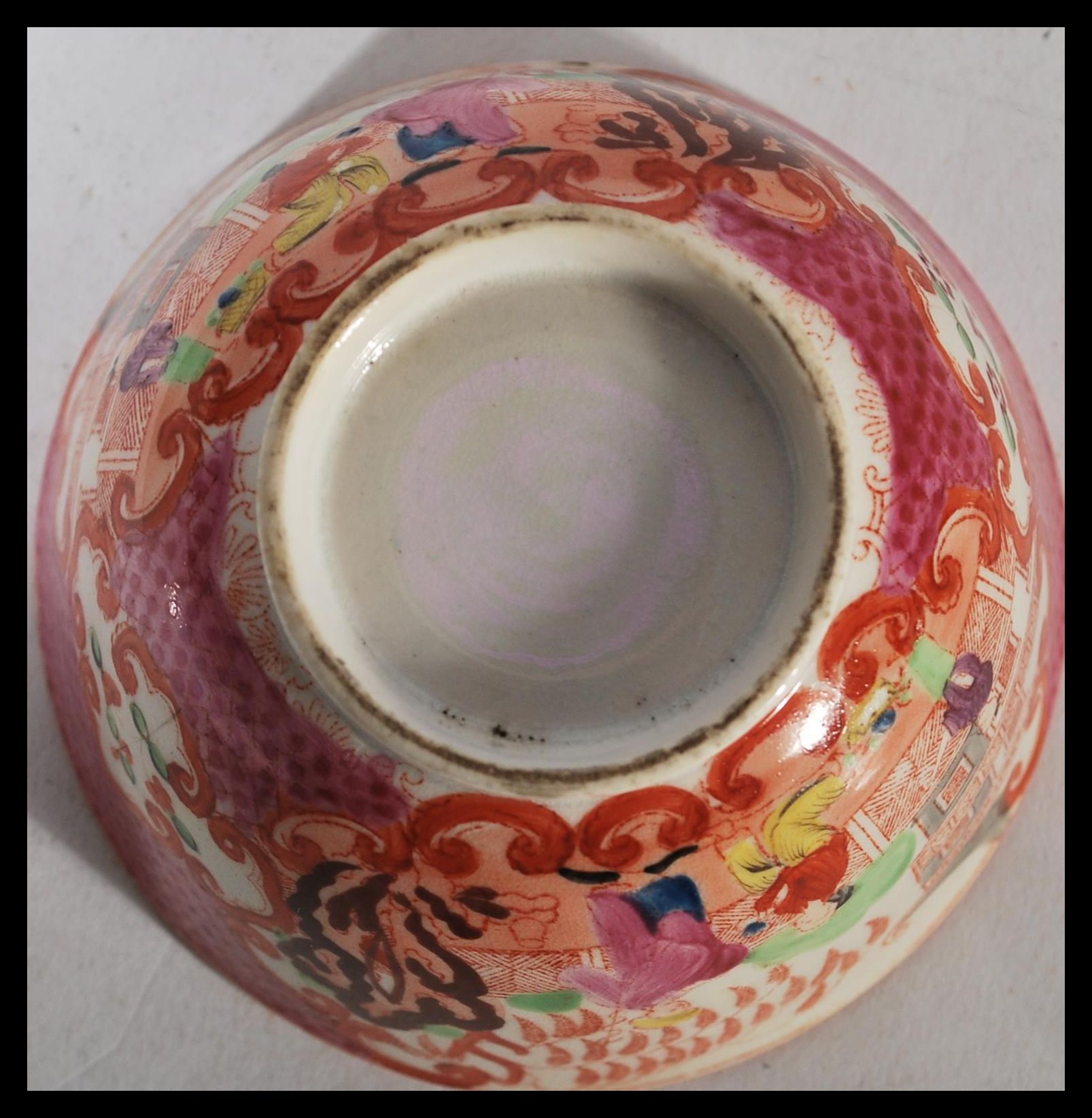 A group of three 19th century Chinese famille rose porcelain items to include a pair of plates - Image 7 of 7