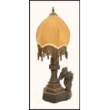 An early 20th century spelter Chinoiserie lamp rai