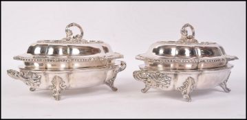 A pair of 19th century Victorian silver plated tur
