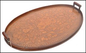 A 19th century Dutch Marquetry gallery tray of wal