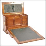 A 19th century combination walnut stationary box a