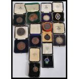 A group of bronze medallion medal coins dating from the 19th century to include Western Daily