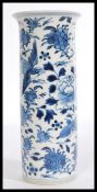 A 19th century Chinese blue and white vase of tall