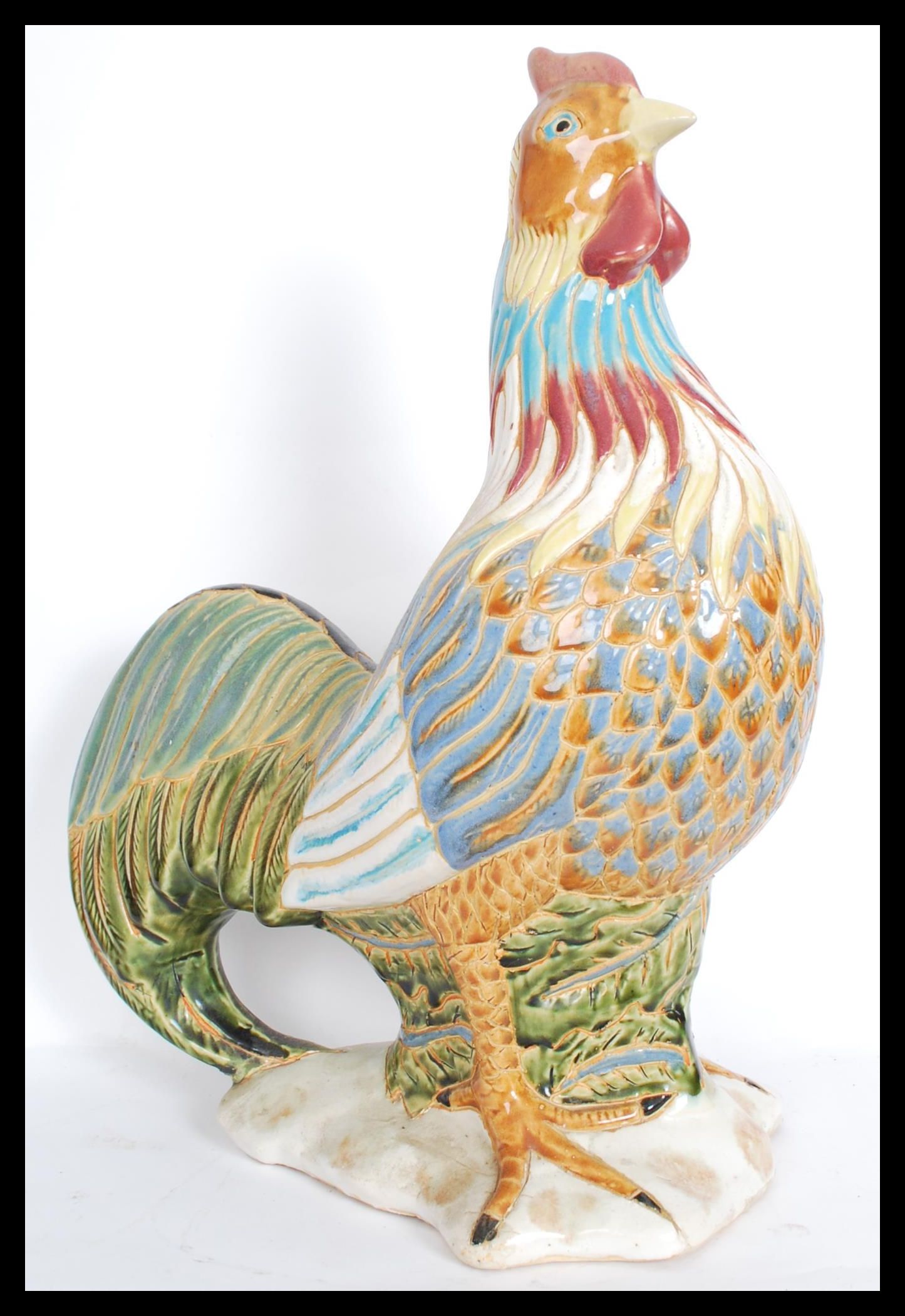 A large 20th century ceramic model of a cockerel r - Image 4 of 5