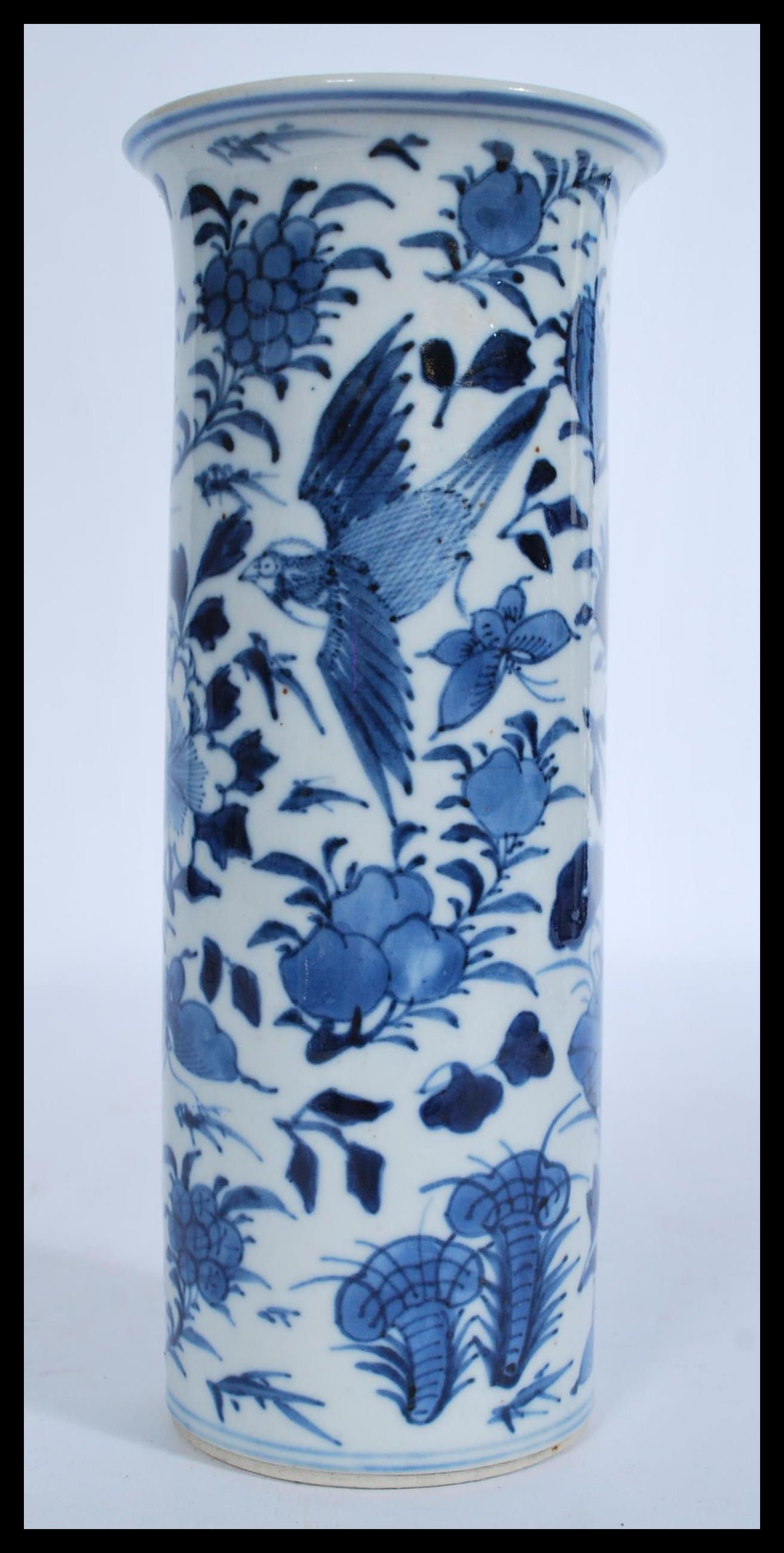 A 19th century Chinese blue and white vase of tall - Image 4 of 4