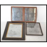 A group of four vintage early 20th century mirrors