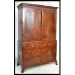 An 18th century George 3rd mahogany linen press. R