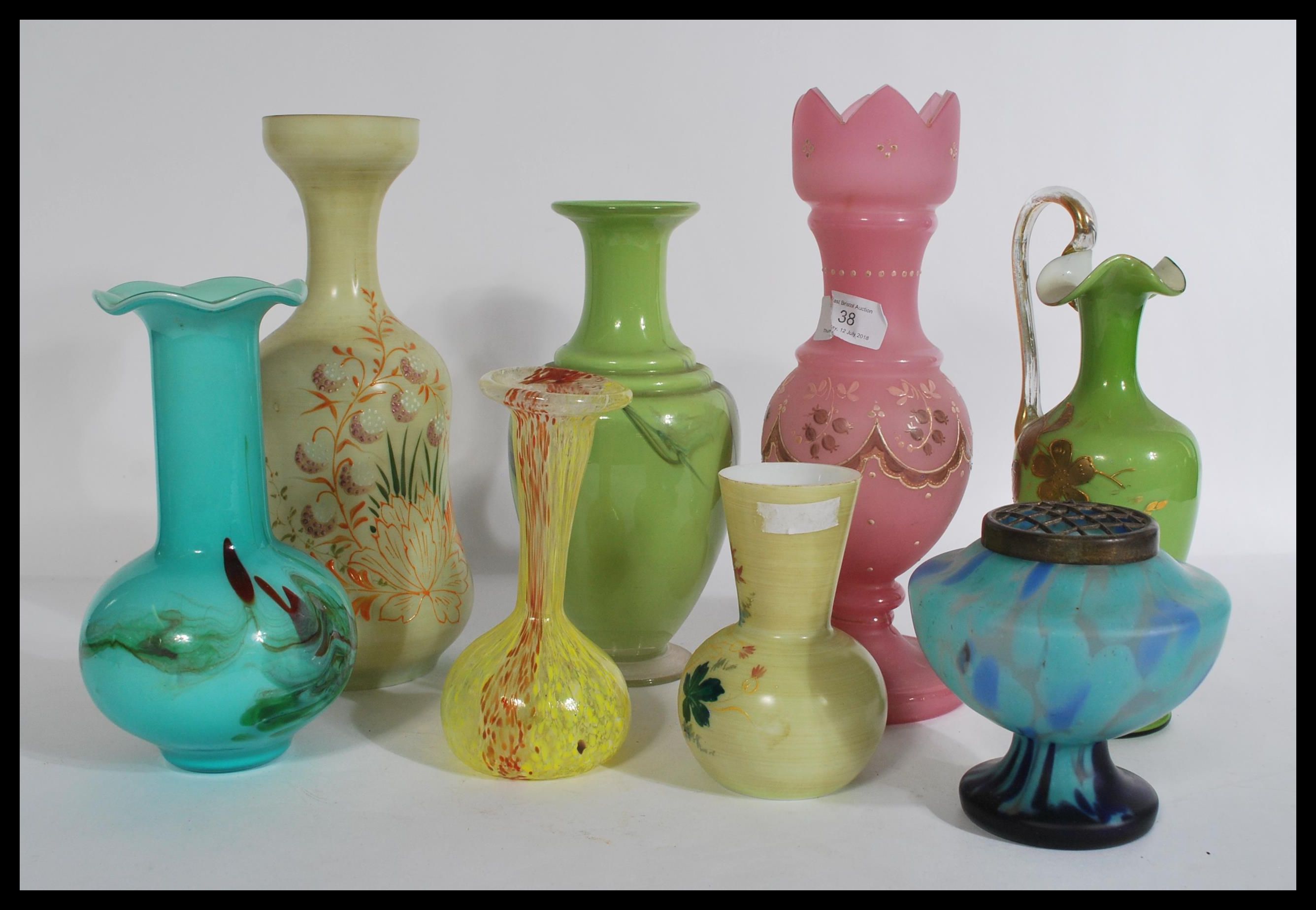 A group of Czech Bohemian glass dating from the 19