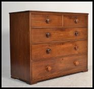 A Victorian mahogany 2 over 3 chest of drawers being raised on stub bracket legs with 2 short over 3