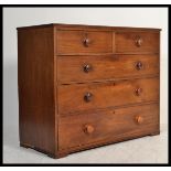 A Victorian mahogany 2 over 3 chest of drawers being raised on stub bracket legs with 2 short over 3