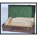 A suitcase of ephemera and effects dating from the mid 19th century to include multiple diaries ,