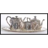 A silver plated early 20th century  3 piece tea se