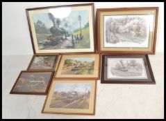 Railway: A good collection of 7x assorted vintage Railway and Railwayana related prints. Various
