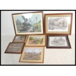 Railway: A good collection of 7x assorted vintage Railway and Railwayana related prints. Various