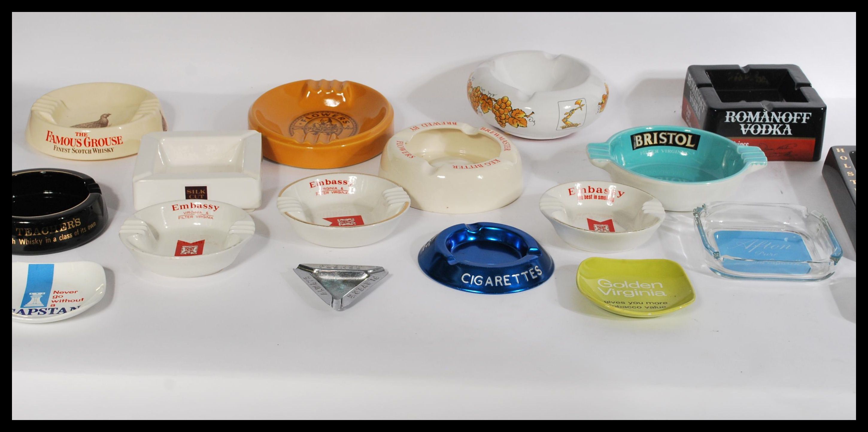 A group of vintage 20th century advertising point of sale pub breweriana ashtrays to include Capstan - Image 2 of 6