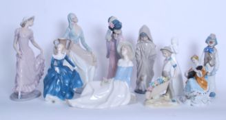 A collection of ceramics to include Lladro, Nao, Royal Doulton and similar etc. Royal Doulton