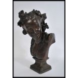 A large continental bronzed plaster bust study in