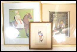A collection of three framed and glazed Anglo Indi