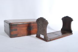 A 19th century Victorian folding brass  bound book stand of metamorphic construction together with a