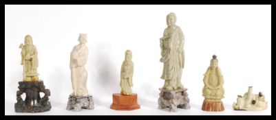 A collection of 20th century Chinese carved soapst