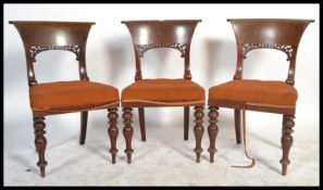 A Set of three William IV Mahogany Dining Chairs,