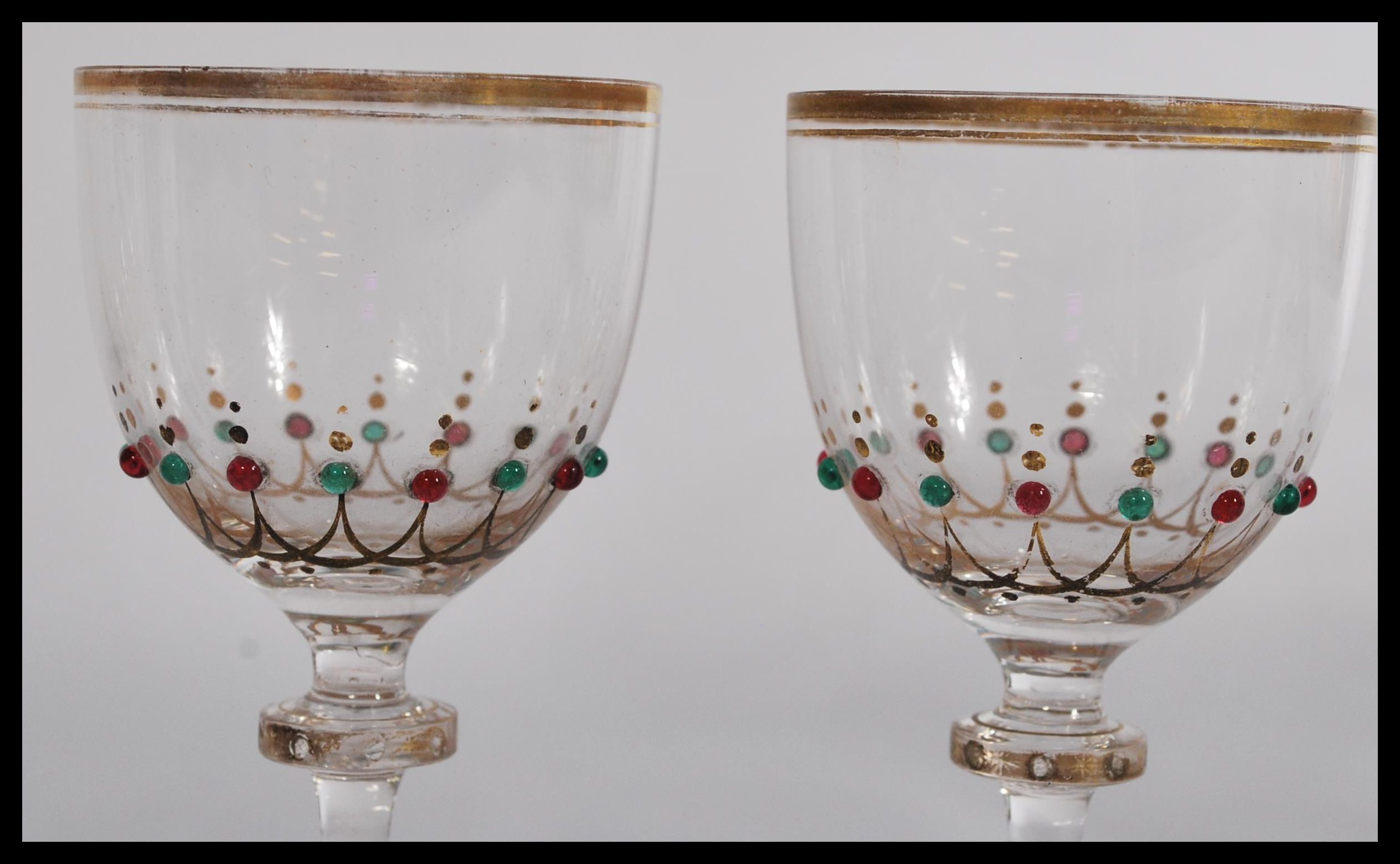 A good 19th Century collection of Czech Bohemian glass in the manner of Moser, to include a stunning - Image 6 of 7