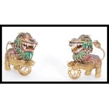A pair of early 20th century Chinese cloisonne ena