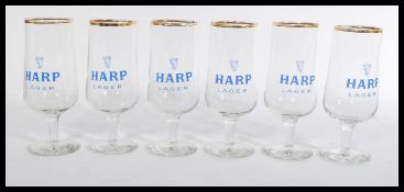 A set of six vintage 20th century Harp Lager drink