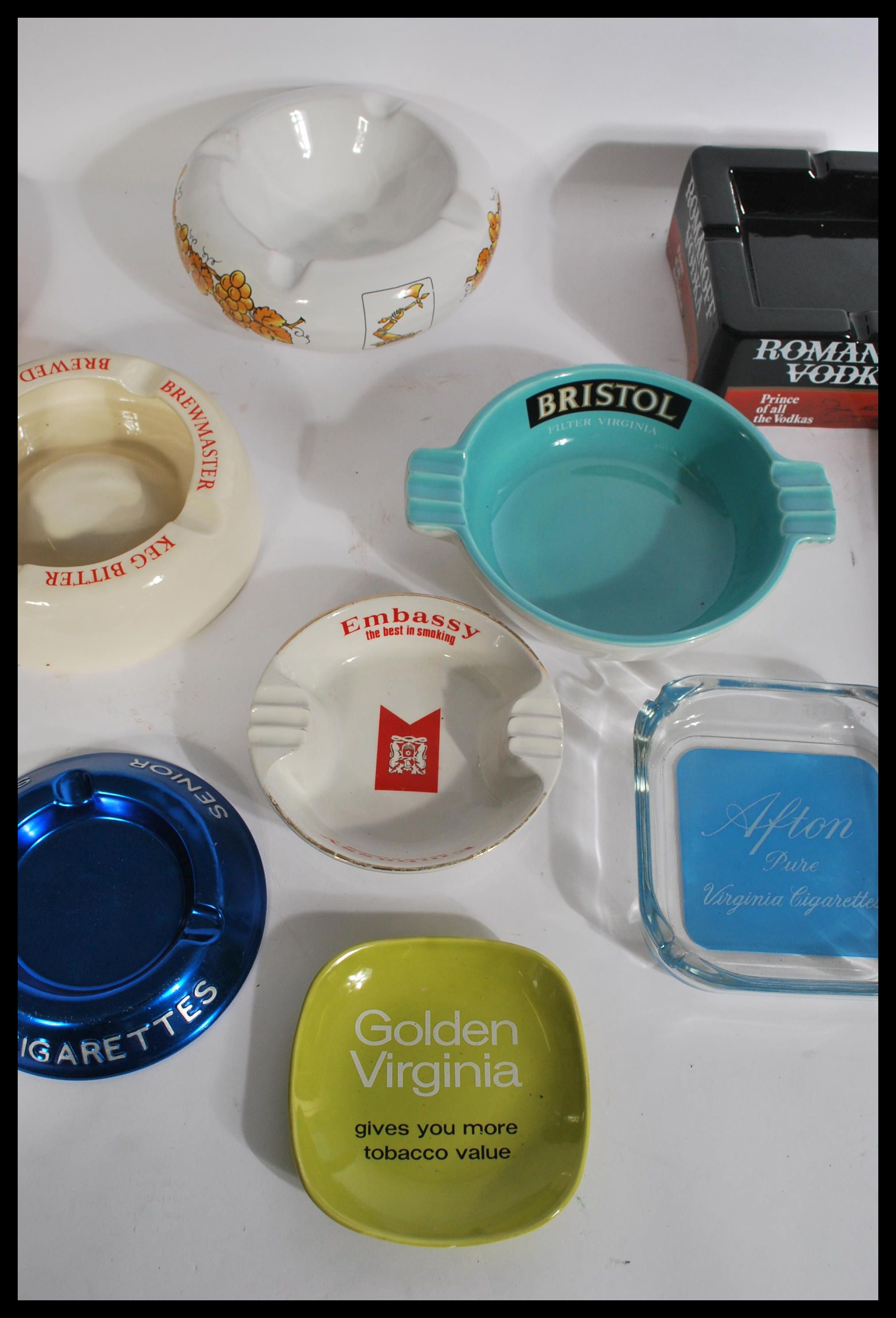 A group of vintage 20th century advertising point of sale pub breweriana ashtrays to include Capstan - Image 4 of 6