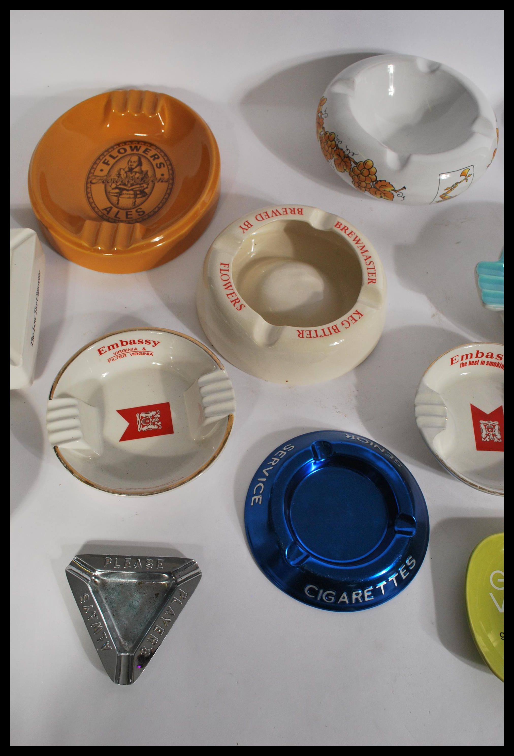 A group of vintage 20th century advertising point of sale pub breweriana ashtrays to include Capstan - Image 5 of 6