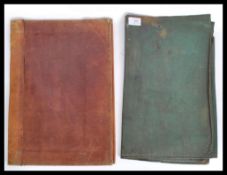A 19th century Victorian green leather document wa