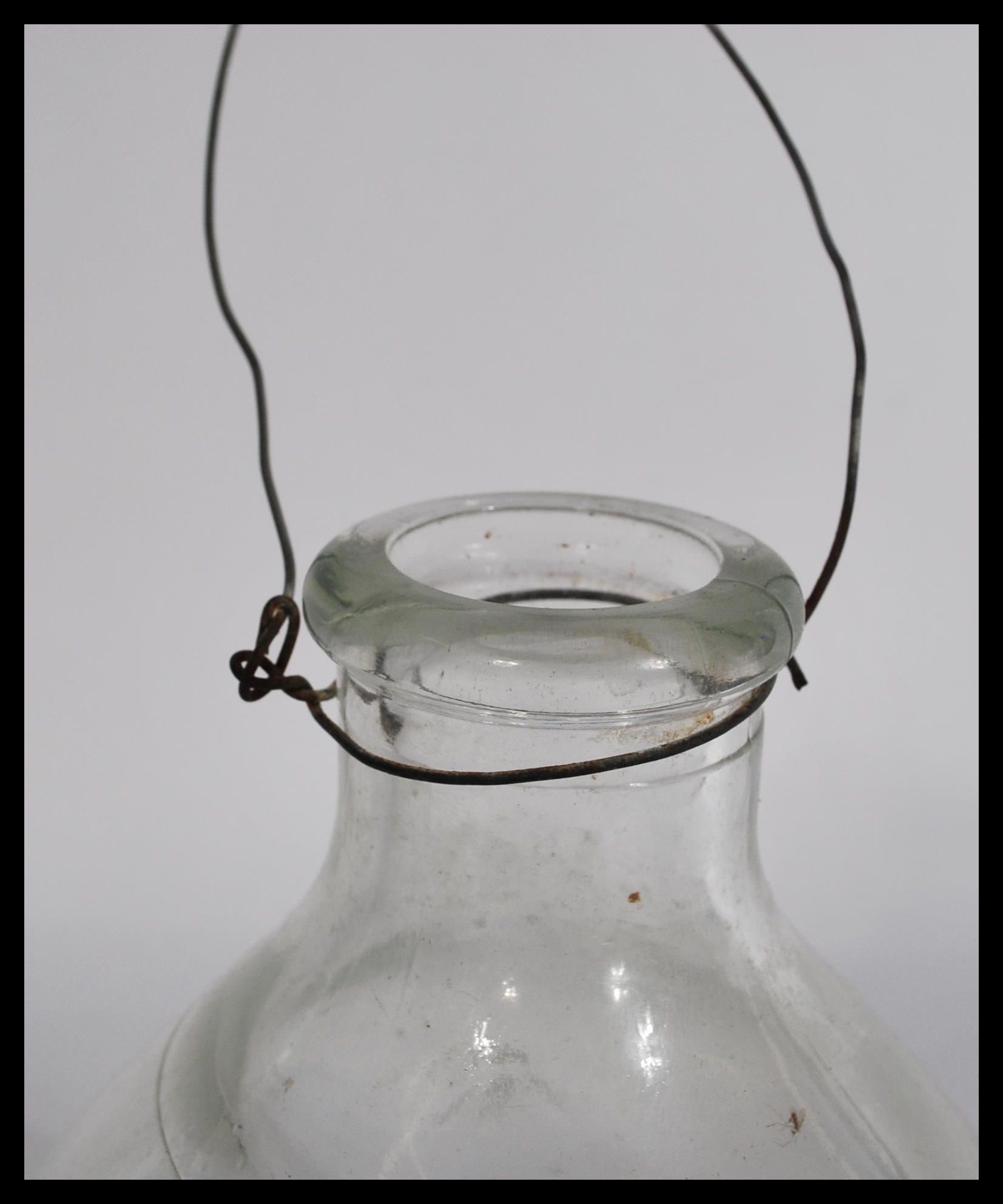 A pair of early 20th Century pressed glass wasp / fly catchers, one of bee hive form and the other - Image 6 of 7