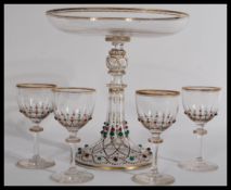 A good 19th Century collection of Czech Bohemian glass in the manner of Moser, to include a stunning