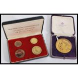 Lundy Island, proof coin set, 1965, Fortieth Year Commemorative, comprising puffins (2) & half