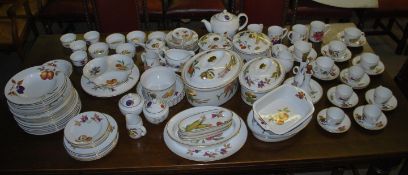 An extensive Royal Worcester Evesham pattern dinner service consisting of tea pot, tureens,
