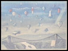 Peter Redditch RWA 1993 A limited edition 23/250 coloured lithograph print entitled ' Balloon Ascent