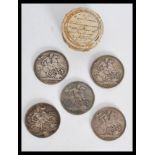 A group of 19th century silver crowns coins dating from the earliest 19th century to include