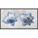 A pair of 19th century Spode blue and white pickle