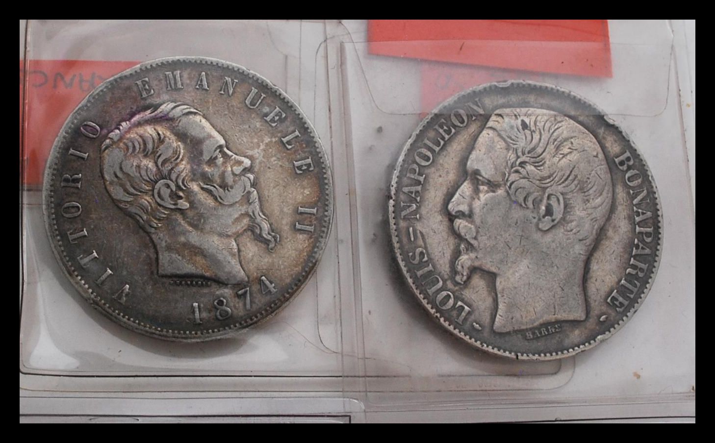 A group of six 19th century Continental silver coins to include French 1844 Louis Phillippe I 5 - Image 7 of 8