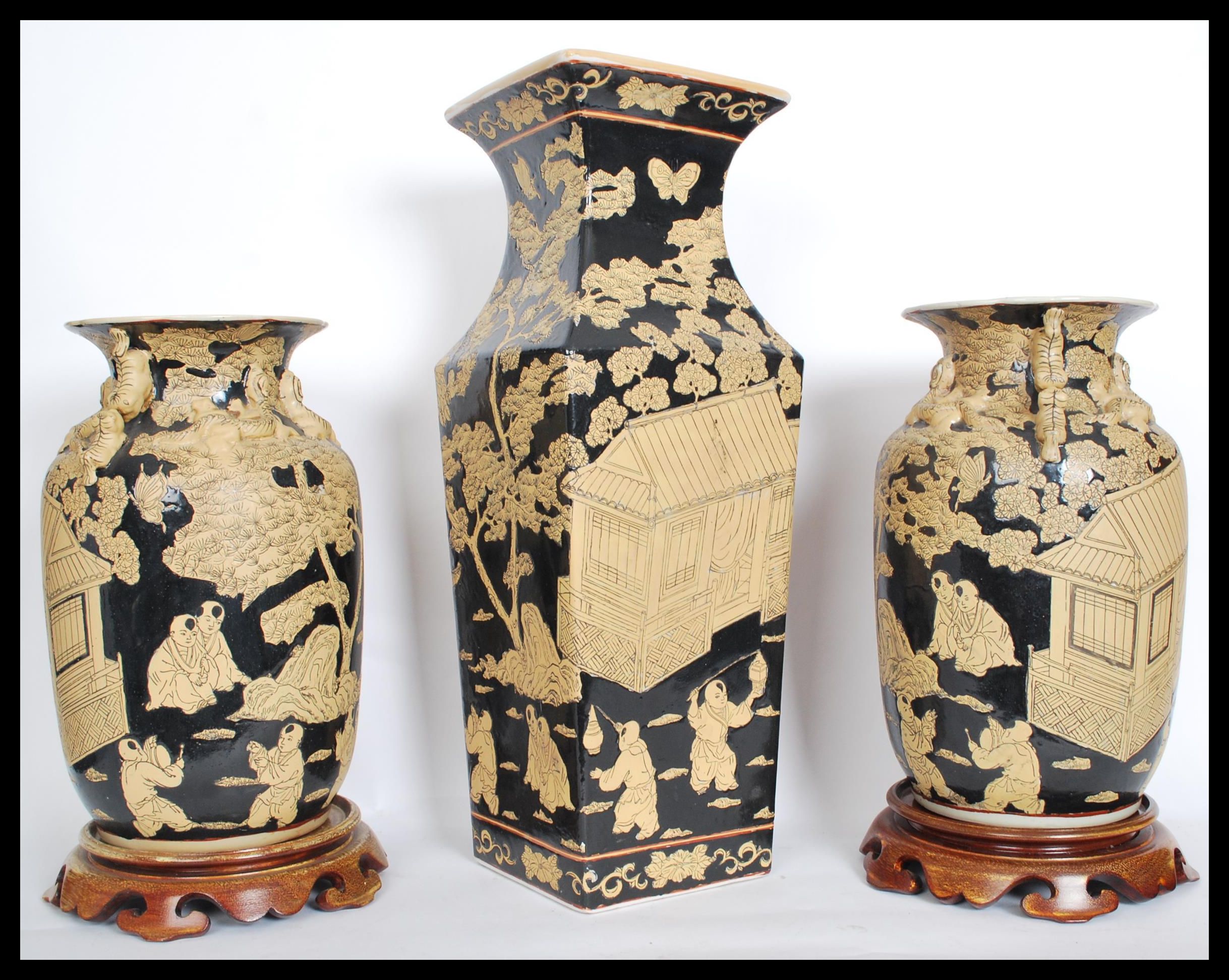 A set of three 20th century Chinese vases having b - Image 2 of 6