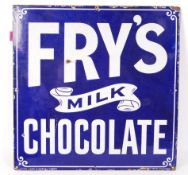 Fry's Milk Chocolate - An early 20th Century porcelain enamel point of sale advertising sign
