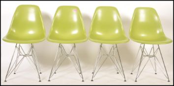 After Charles and Ray Eames - A set of four Vitra style DSR plastic injection moulded shell chairs