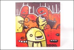 Kev Munday - UPFEST - ' Red Monsters ' 2008 - An original stencilled painting and certificated