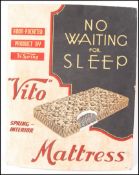 Vito - An original shop advertising point of sale board for Vito Mattress, a handmade sales board
