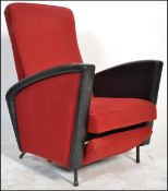 A fantastic mid 20th Century retro vintage Italian two tone recliner easy lounge chair / armchair