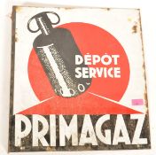 A vintage early 20th century French enamel Industrial advertising sign for Primagaz - Depot Service.