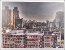 Diggory Lecomber - A large New York night skyline view of Midtown, a inkjet print bonded on an