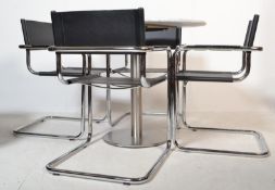 Delta chair - Enzo four seater table - A set of four Bauhaus Mart Stam inspired black faux leather
