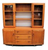 A good 20th century Ercol Windsor pattern dresser display cabinet sideboard. The low sideboard on
